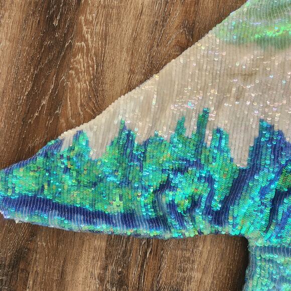 Retrofete Yasmin Sequin Dress in Unicorn Dip Dye Off the Shoulder Size S/M? - Picture 5 of 11